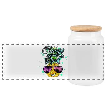 L’ananas change votre façon de penser - Boîte à biscuits avec couvercle en bois - blanc - Devant