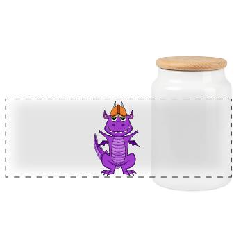Books Dragon Dragon - Panoramic Cookie Jar with Wooden Lid - white - Front