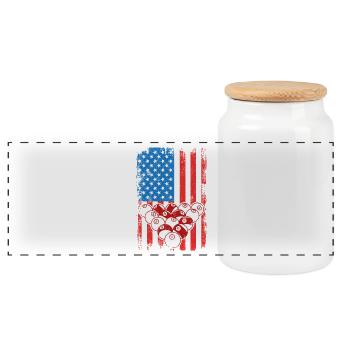 4 July Billiards - Panoramic Cookie Jar with Wooden Lid - white - Front