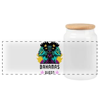 Reine des Bahamas - Boîte à biscuits avec couvercle en bois - blanc - Devant