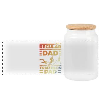 Triathlon Papa - Boîte à biscuits avec couvercle en bois - blanc - Devant