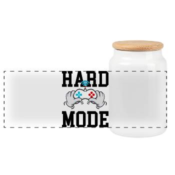 SPIELE HARD-MODUS | GAMERS LIFE EDITION - Panorama Keksdose mit Holzdeckel - Weiß - Vorne