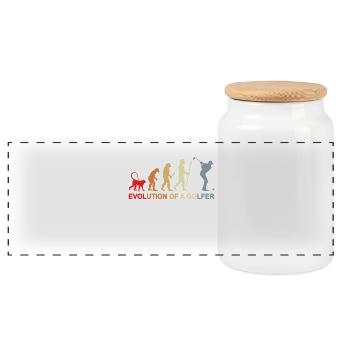 Golfer Evolution - Panorama Keksdose mit Holzdeckel - Weiß - Vorne