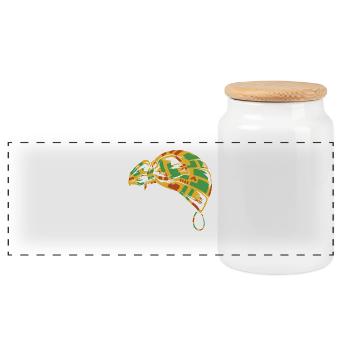 Portrait à la coiffe de Kente - Boîte à biscuits avec couvercle en bois - blanc - Devant