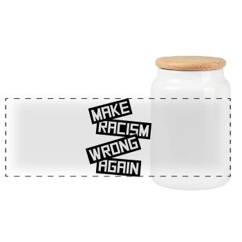make racism wrong again - Panorama Keksdose mit Holzdeckel - Weiß - Vorne