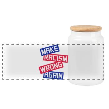 Rendre le racisme répréhensible - Boîte à biscuits avec couvercle en bois - blanc - Devant