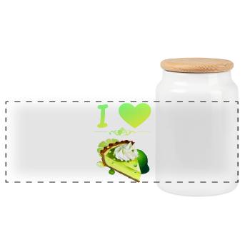 I Love Key Lime Pie - Panoramic Cookie Jar with Wooden Lid - white - Front