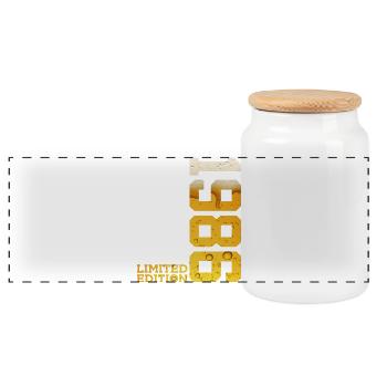 BIÈRE ÉDITION LIMITÉE 1986 40E ANNIVERSAIRE - Boîte à biscuits avec couvercle en bois - blanc - Devant