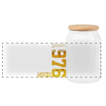 LIMITED EDITION 1976 BEER 50TH BIRTHDAY - Panoramic Cookie Jar with Wooden Lid - white - Front
