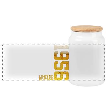LIMITED EDITION 1956 BEER 70TH BIRTHDAY - Panoramic Cookie Jar with Wooden Lid - white - Front