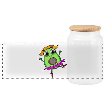 Danse de l’avocat Danse - Boîte à biscuits avec couvercle en bois - blanc - Devant