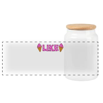 Like Pink Eiscreme Snowflakes - Panorama Keksdose mit Holzdeckel - Weiß - Vorne