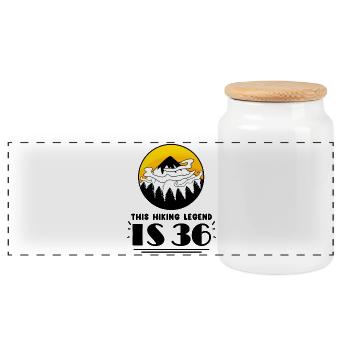 36ème anniversaire randonneur 36 ans randonnée en montagne - Boîte à biscuits avec couvercle en bois - blanc - Devant