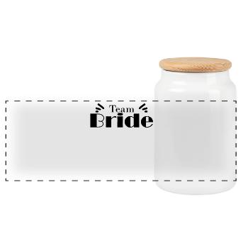 Team Bridal Wedding Celebration - Panoramic Cookie Jar with Wooden Lid - white - Front