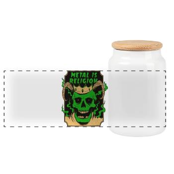 Le metal est ma religion - Boîte à biscuits avec couvercle en bois - blanc - Devant