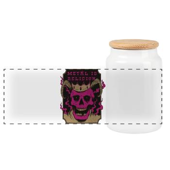 Le metal est ma religion - Boîte à biscuits avec couvercle en bois - blanc - Devant