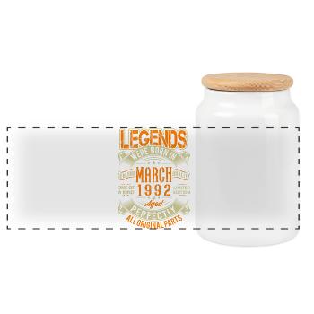 1992 Mars Anniversaire Légende - Boîte à biscuits avec couvercle en bois - blanc - Devant