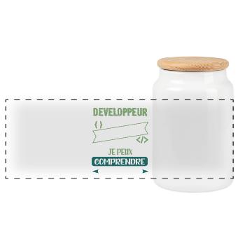 je suis developpeur pas magicien Humour Codeur - Boîte à biscuits avec couvercle en bois - blanc - Devant