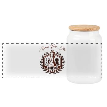 Chess Joueur D'Échecs - J'Peux Pas J'Ai Échecs - Boîte à biscuits avec couvercle en bois - blanc - Devant