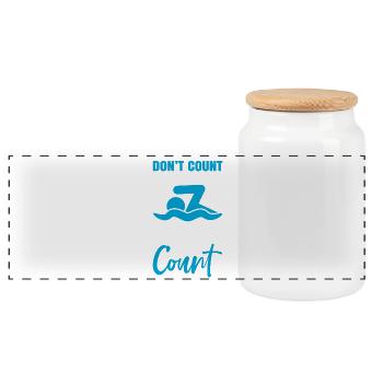 Motivation to swim - Panoramic Cookie Jar with Wooden Lid - white - Front