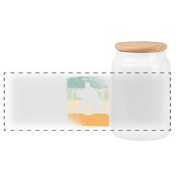 Eishockey - Panoramic Cookie Jar with Wooden Lid - white - Front