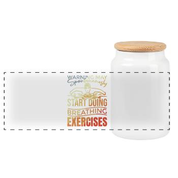 Swimmer's joke - Panoramic Cookie Jar with Wooden Lid - white - Front