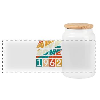 1962 Geboren Geburtstag Geburtsjahr Vintage - Panorama Keksdose mit Holzdeckel - Weiß - Vorne