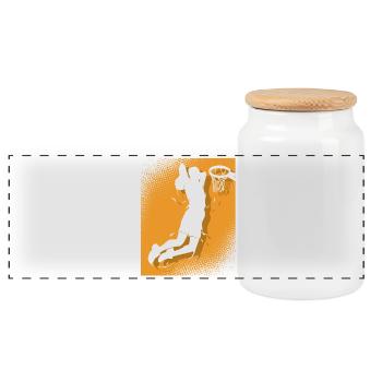 Joueurs de basket-ball - Boîte à biscuits avec couvercle en bois - blanc - Devant