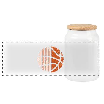 Joueurs de basket-ball - Boîte à biscuits avec couvercle en bois - blanc - Devant