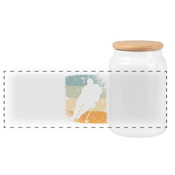 Eishockey - Panoramic Cookie Jar with Wooden Lid - white - Front