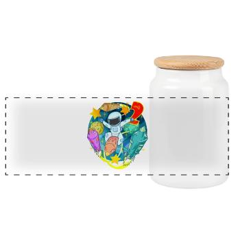 2 ans Cadeau d’anniversaire de garçon - Boîte à biscuits avec couvercle en bois - blanc - Devant