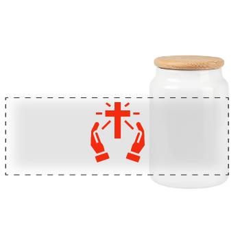 Jésus, Jésus, Jésus chrétien chrétien chrétien - Boîte à biscuits avec couvercle en bois - blanc - Devant