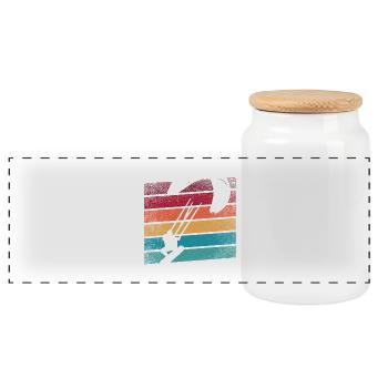 Kitesurfer Kiteboard Kitesurfing - Panoramic Cookie Jar with Wooden Lid - white - Front