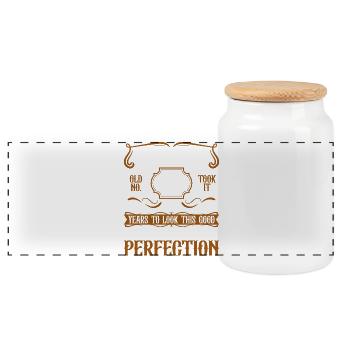 75. Geburtstag Vintage Retro - Panorama Keksdose mit Holzdeckel - Weiß - Vorne