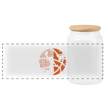 Basketball Women's Basketball Women's Basketball - Panoramic Cookie Jar with Wooden Lid - white - Front