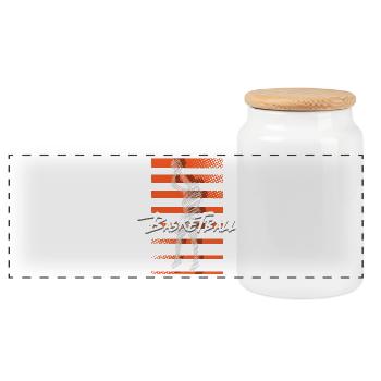 Joueurs de basket-ball - Boîte à biscuits avec couvercle en bois - blanc - Devant