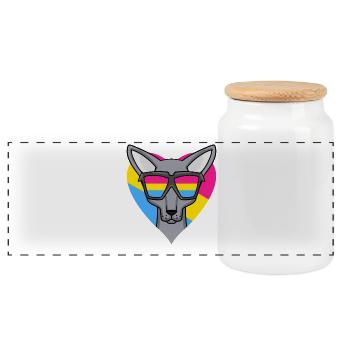 Pansexuell Katze Sphynx Herz Geschenk - Panorama Keksdose mit Holzdeckel - Weiß - Vorne