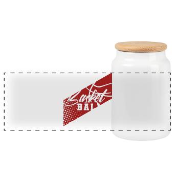 Joueurs de basket-ball - Boîte à biscuits avec couvercle en bois - blanc - Devant