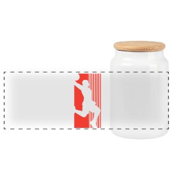Joueurs de basket-ball - Boîte à biscuits avec couvercle en bois - blanc - Devant