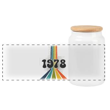 1978 Anniversaire de naissance Groovy Vintage Retro - Boîte à biscuits avec couvercle en bois - blanc - Devant