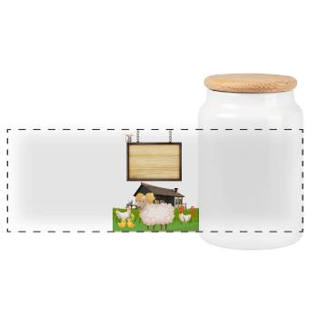 Pasture Pals Panneau de ferme rustique - Boîte à biscuits avec couvercle en bois - blanc - Devant