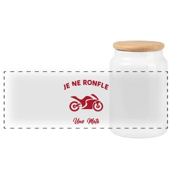 Je Ne Ronfle Pas Je Rêve Que Je Suis Une Moto - Boîte à biscuits avec couvercle en bois - blanc - Devant