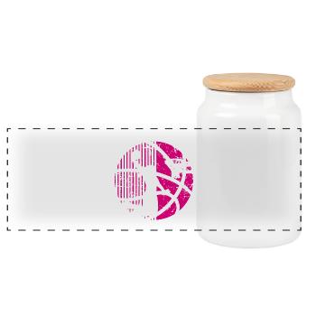 Basketball Women's Basketball Women's Basketball - Panoramic Cookie Jar with Wooden Lid - white - Front