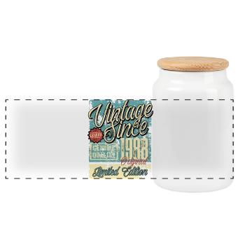 1988 Geburtstag Jahrgang Vintage Retro Legende - Panorama Keksdose mit Holzdeckel - Weiß - Vorne