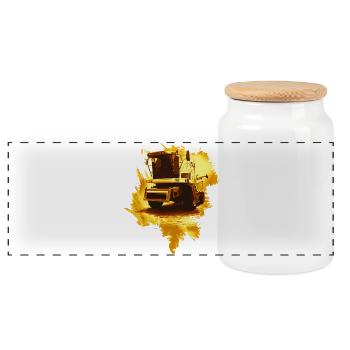 Moissonneuse-batteuse or - Boîte à biscuits avec couvercle en bois - blanc - Devant
