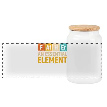 Father An Essential Element Period Fathers Day - Panoramic Cookie Jar with Wooden Lid - white - Front