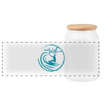 Surf - Surfing Lovers T-Shirt - Panorama Keksdose mit Holzdeckel - Weiß - Vorne