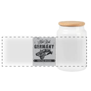 Hotrod Allemagne - Boîte à biscuits avec couvercle en bois - blanc - Devant