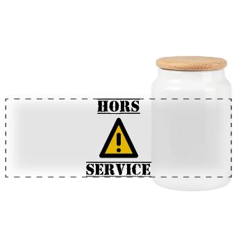 PANNEAU. DANGER. HORS SERVICE. HUMOUR. DRÔLE - Boîte à biscuits avec couvercle en bois - blanc - Devant