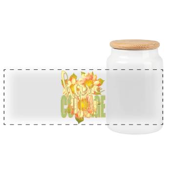 HAB MUT - pensées positives - Tournesols - Boîte à biscuits avec couvercle en bois - blanc - Devant